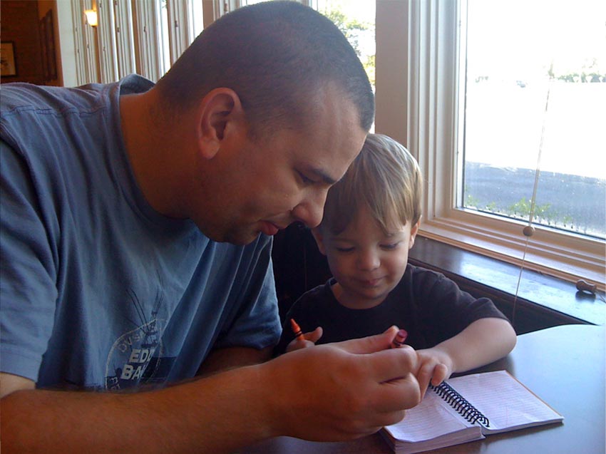 Jason & Jaylen at breakfast